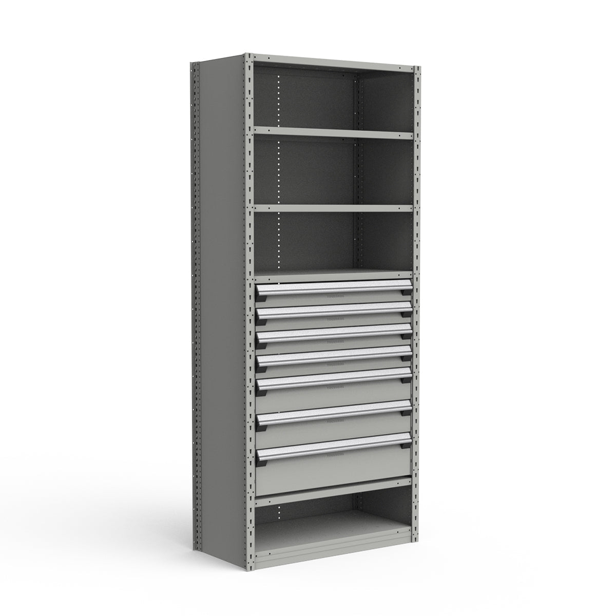 Shelving with Drawers - 36"H Drawer Bank - 7 drawers (Starter)