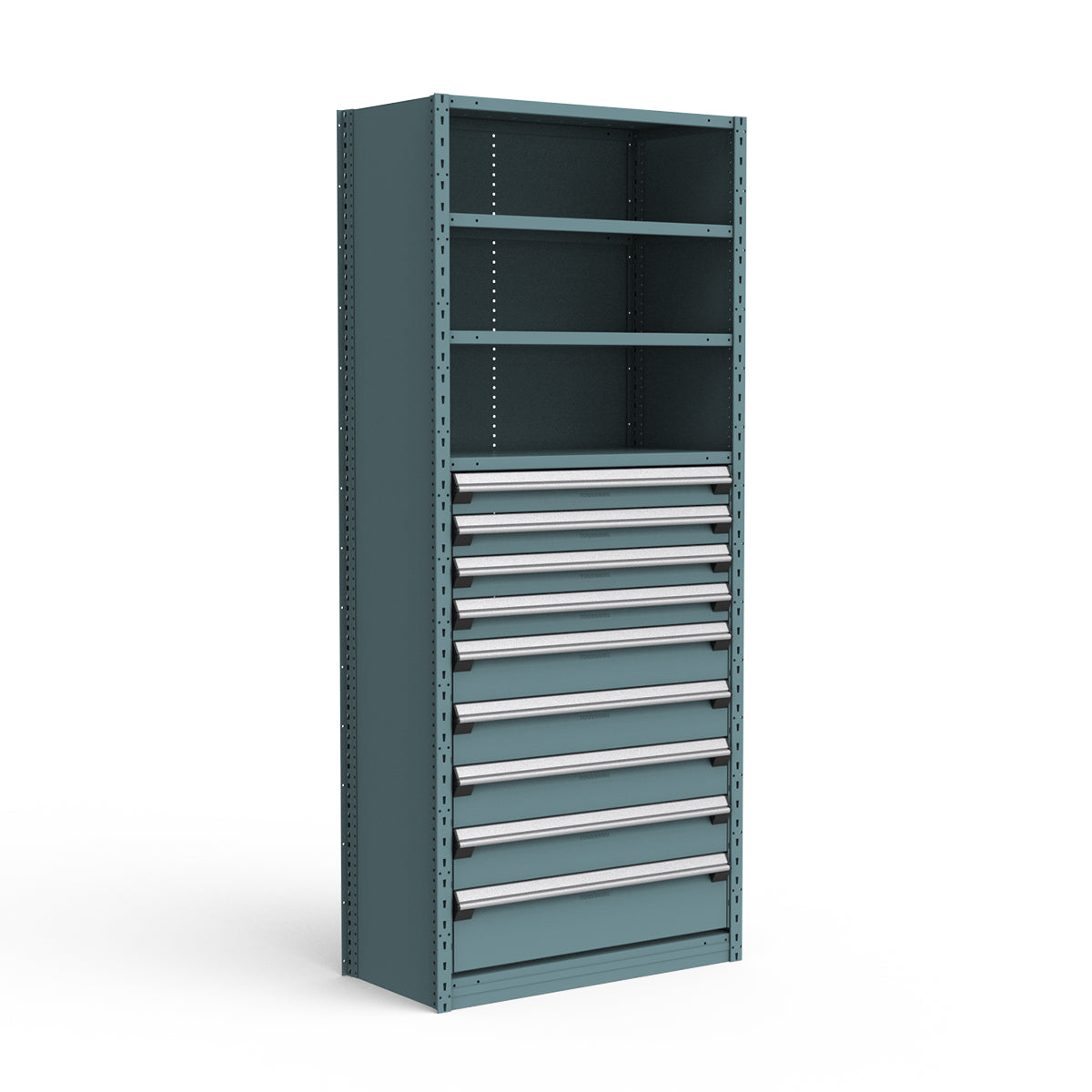 Shelving with Drawers - 48"H Drawer Bank - 9 drawers (Starter)