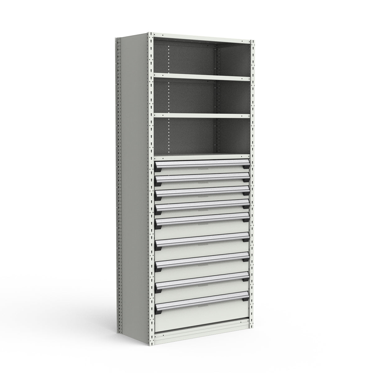 Shelving with Drawers - 48"H Drawer Bank - 9 drawers (Starter)