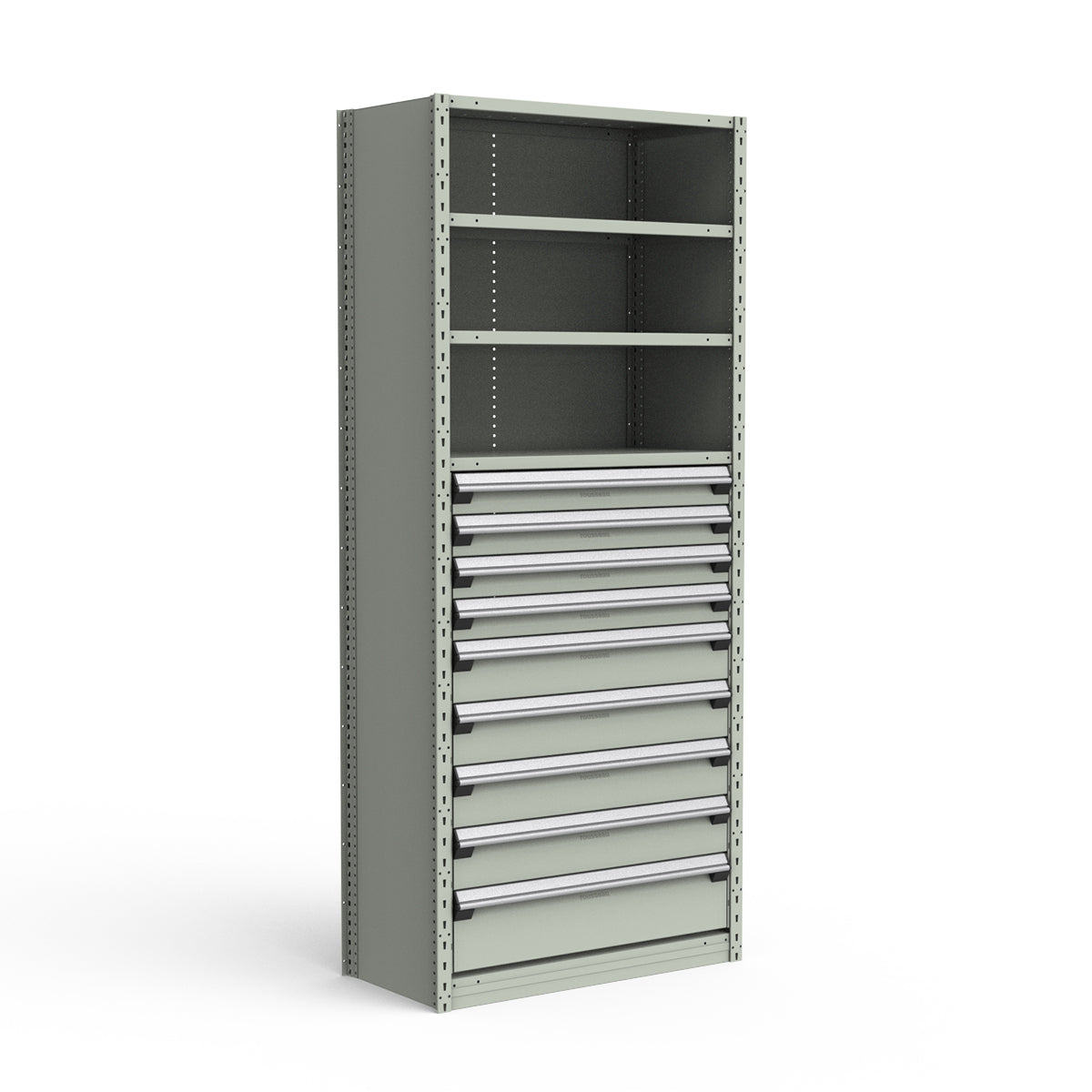 Shelving with Drawers - 48"H Drawer Bank - 9 drawers (Starter)