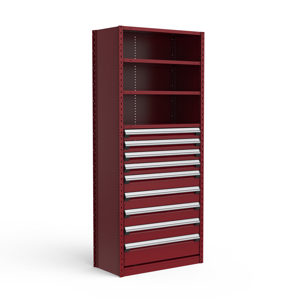 Shelving with Drawers - 48"H Drawer Bank - 9 drawers (Starter)