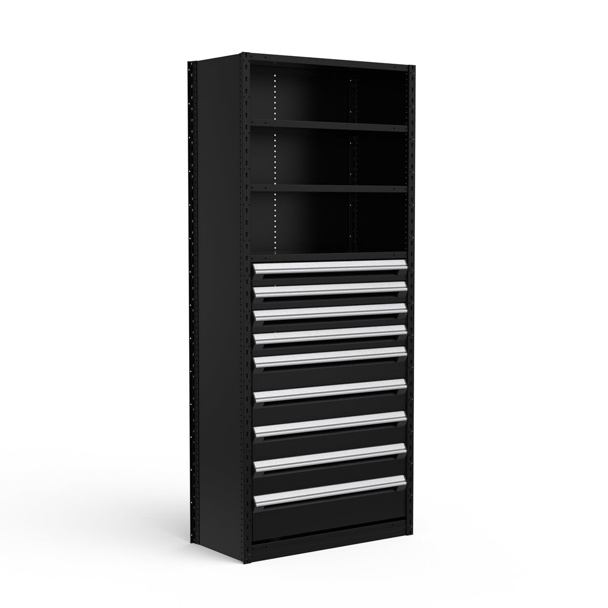 Shelving with Drawers - 48"H Drawer Bank - 9 drawers (Starter)