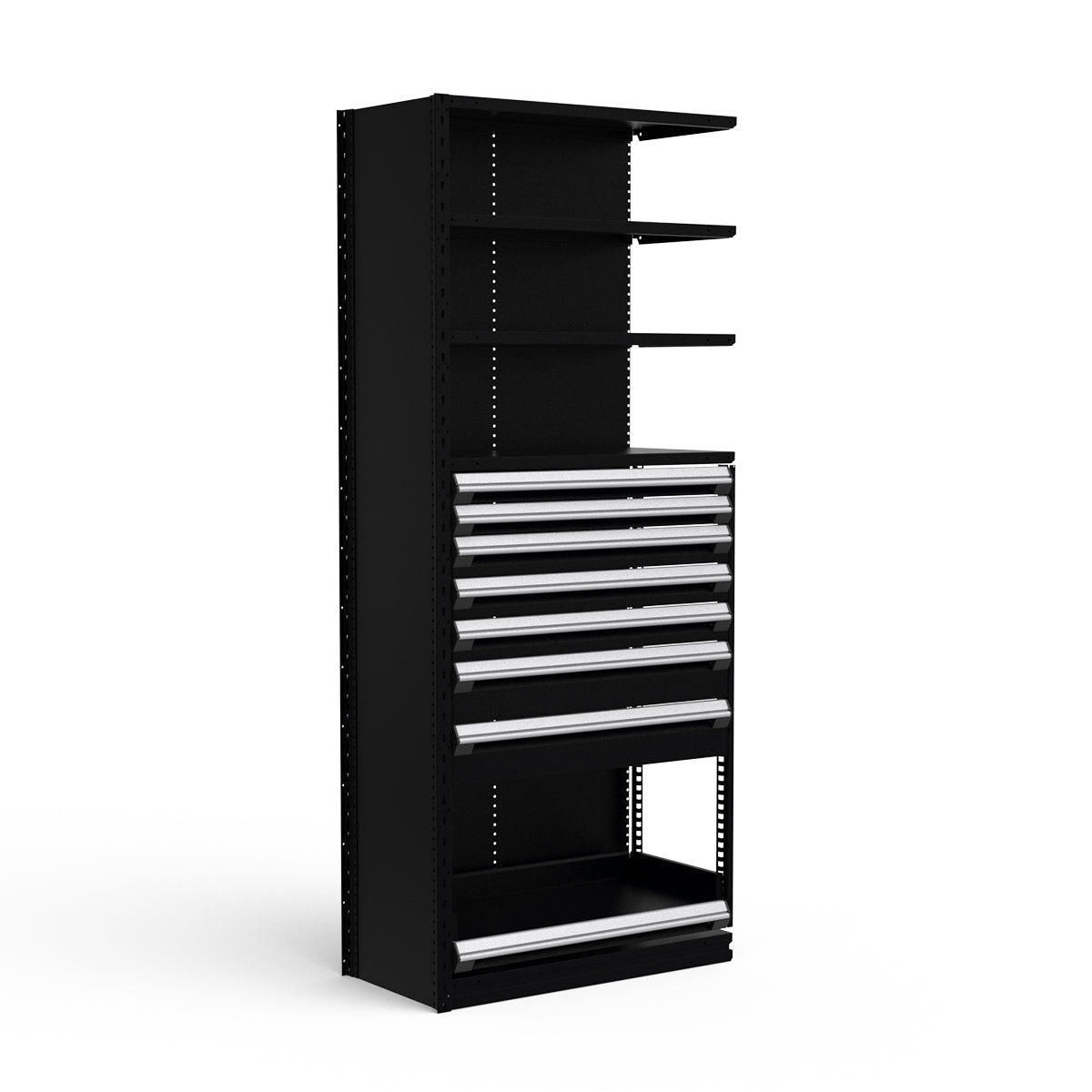 Shelving with Drawers - 48"H Drawer Bank - 7 drawers (Add-On)
