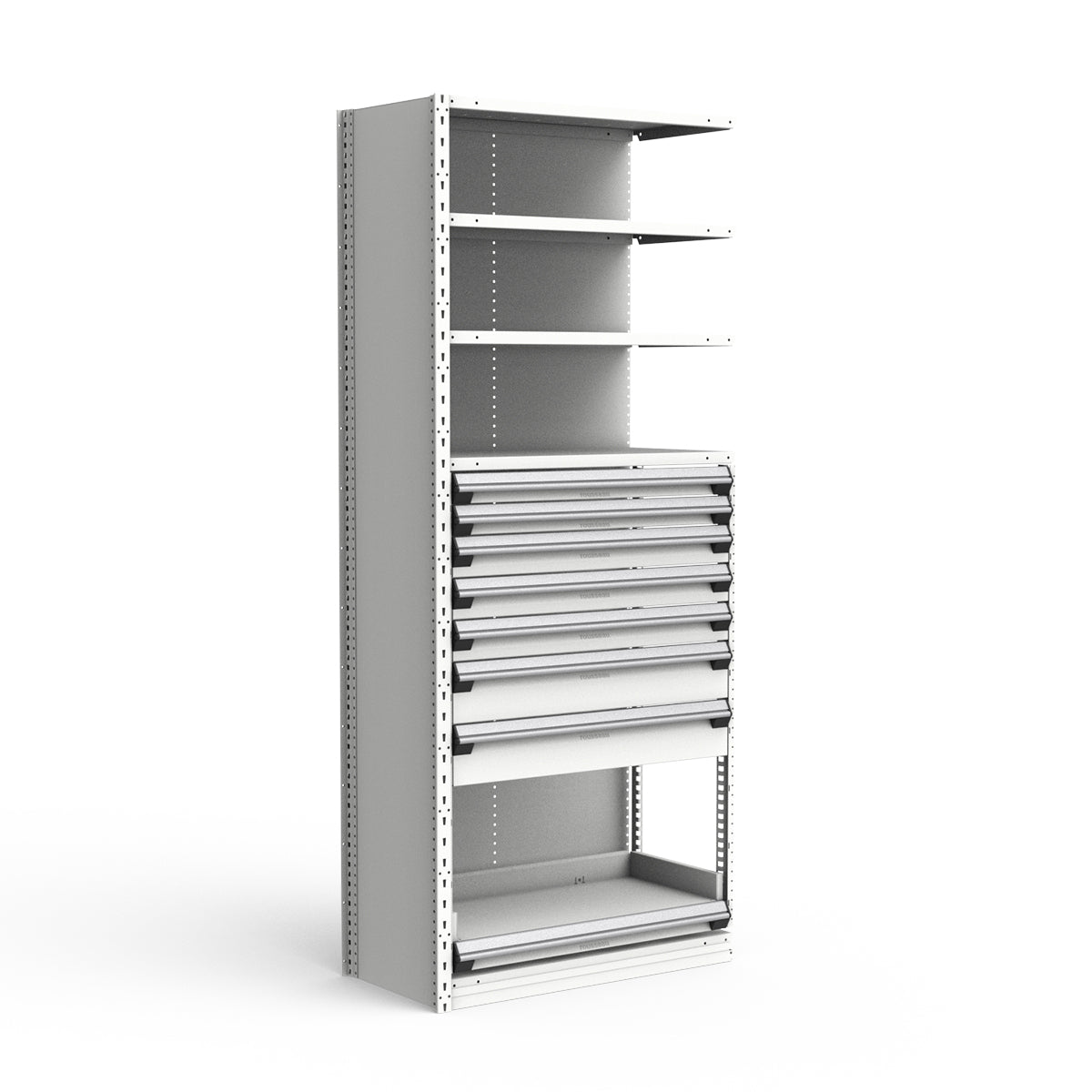 Shelving with Drawers - 48"H Drawer Bank - 7 drawers (Add-On)