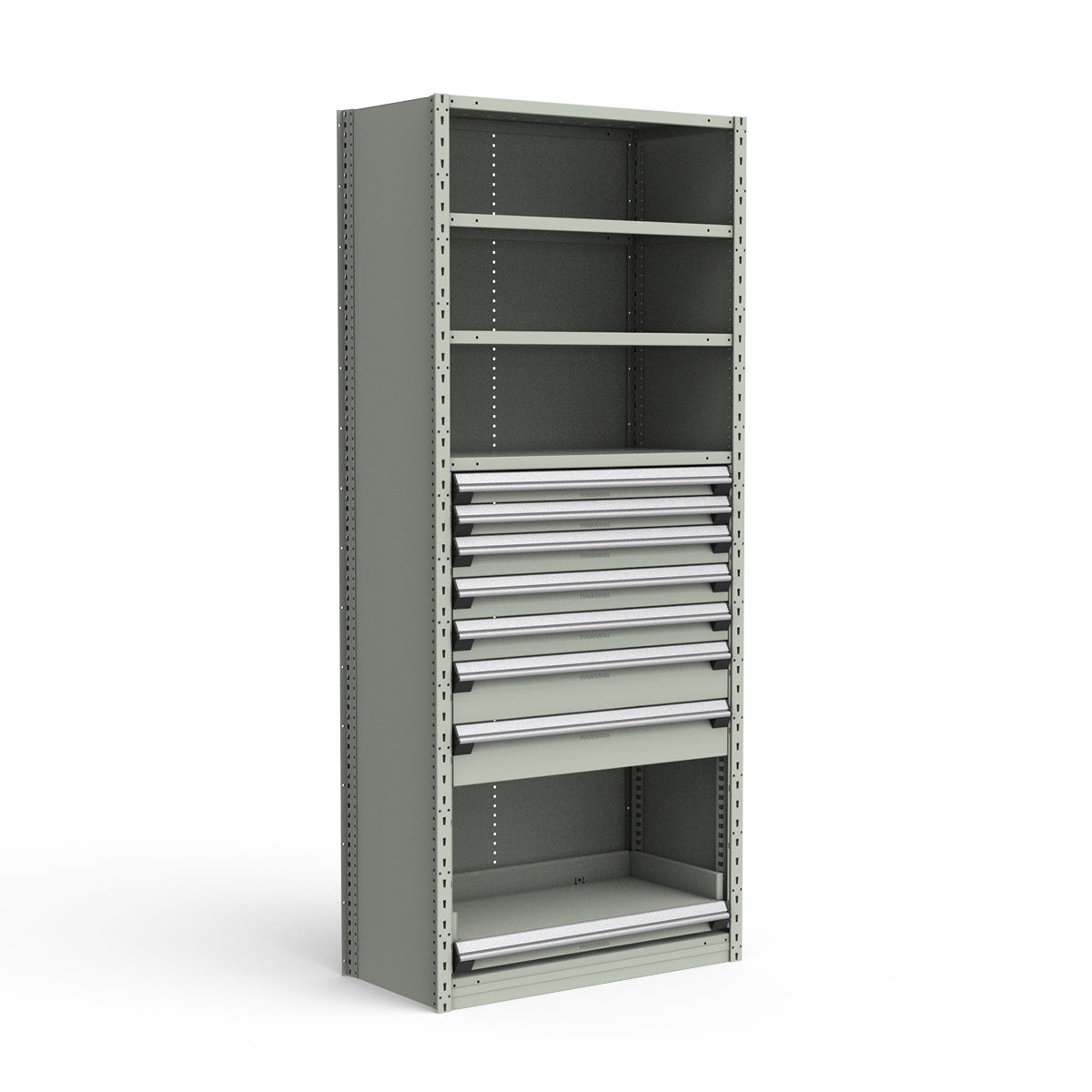 Shelving with Drawers - 48"H Drawer Bank - 7 drawers (Starter)