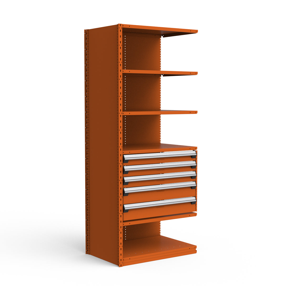 Shelving with Drawers - 24"H Drawer Bank - 5 drawers (Add-On)