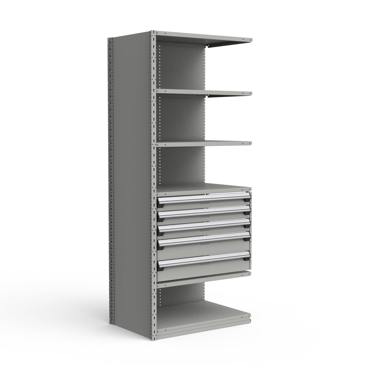 Shelving with Drawers - 24"H Drawer Bank - 5 drawers (Add-On)