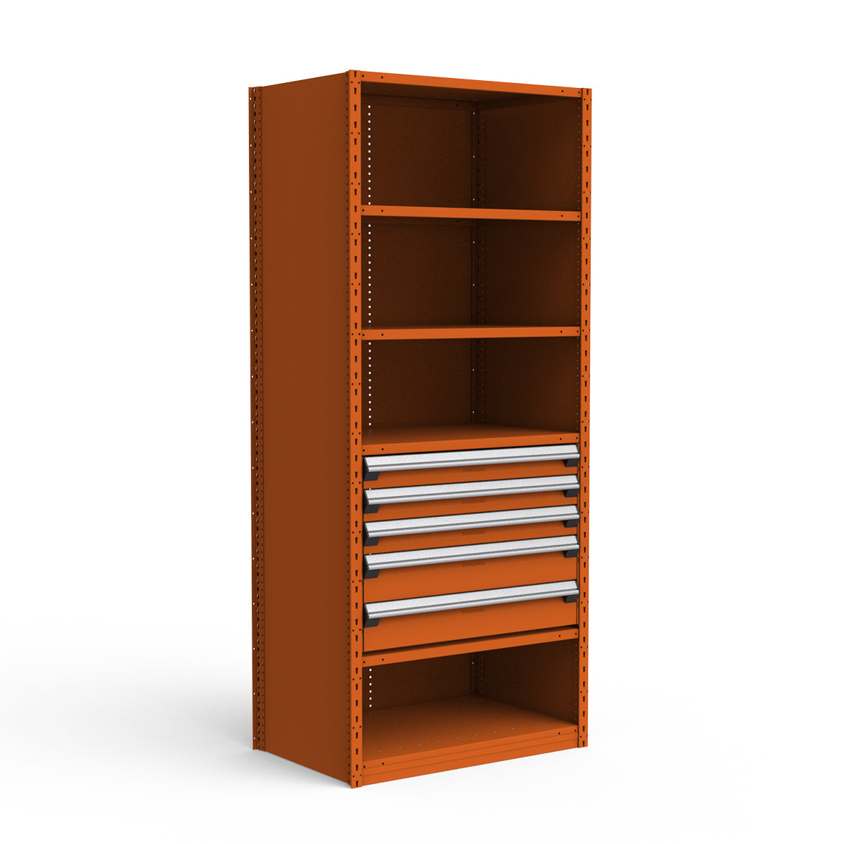 Shelving with Drawers - 24"H Drawer Bank - 5 drawers (Starter)