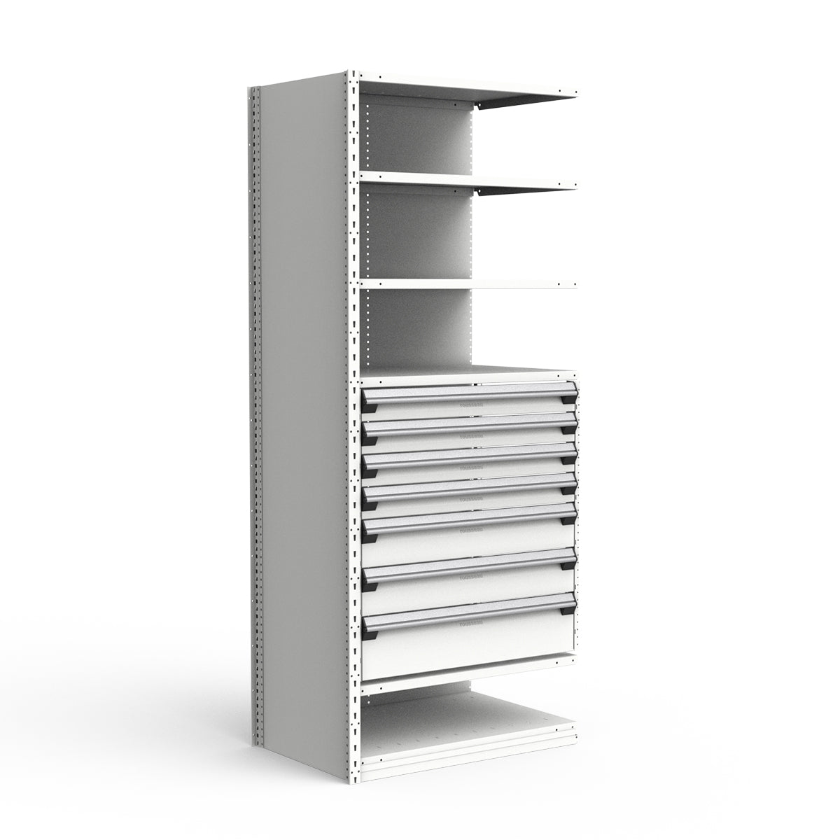 Shelving with Drawers - 36"H Drawer Bank - 7 drawers (Add-On)