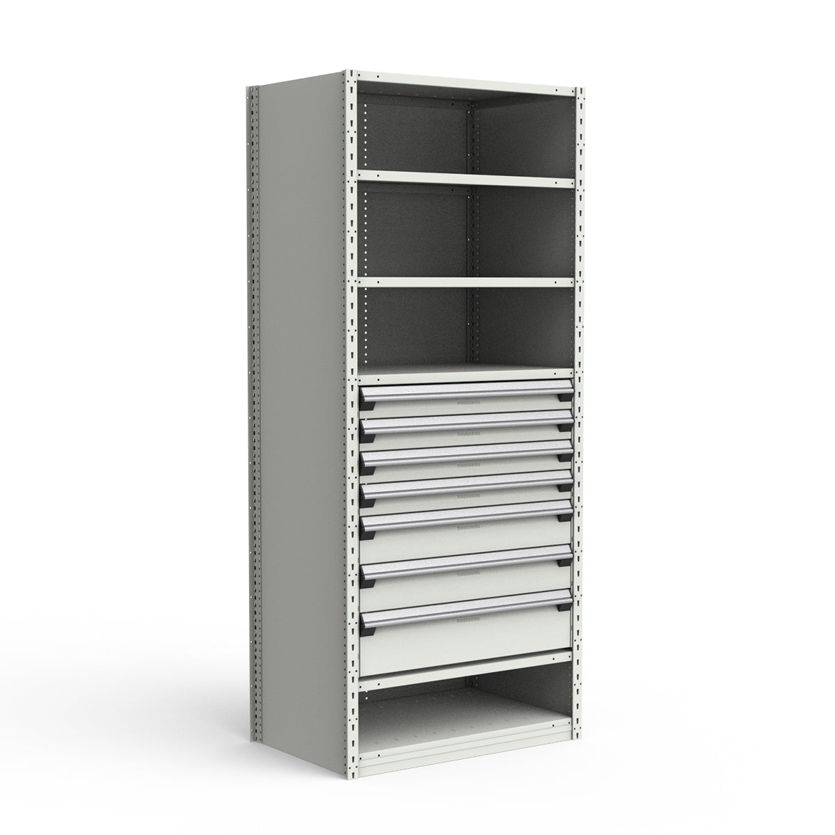 Shelving with Drawers - 36"H Drawer Bank - 7 drawers (Starter)