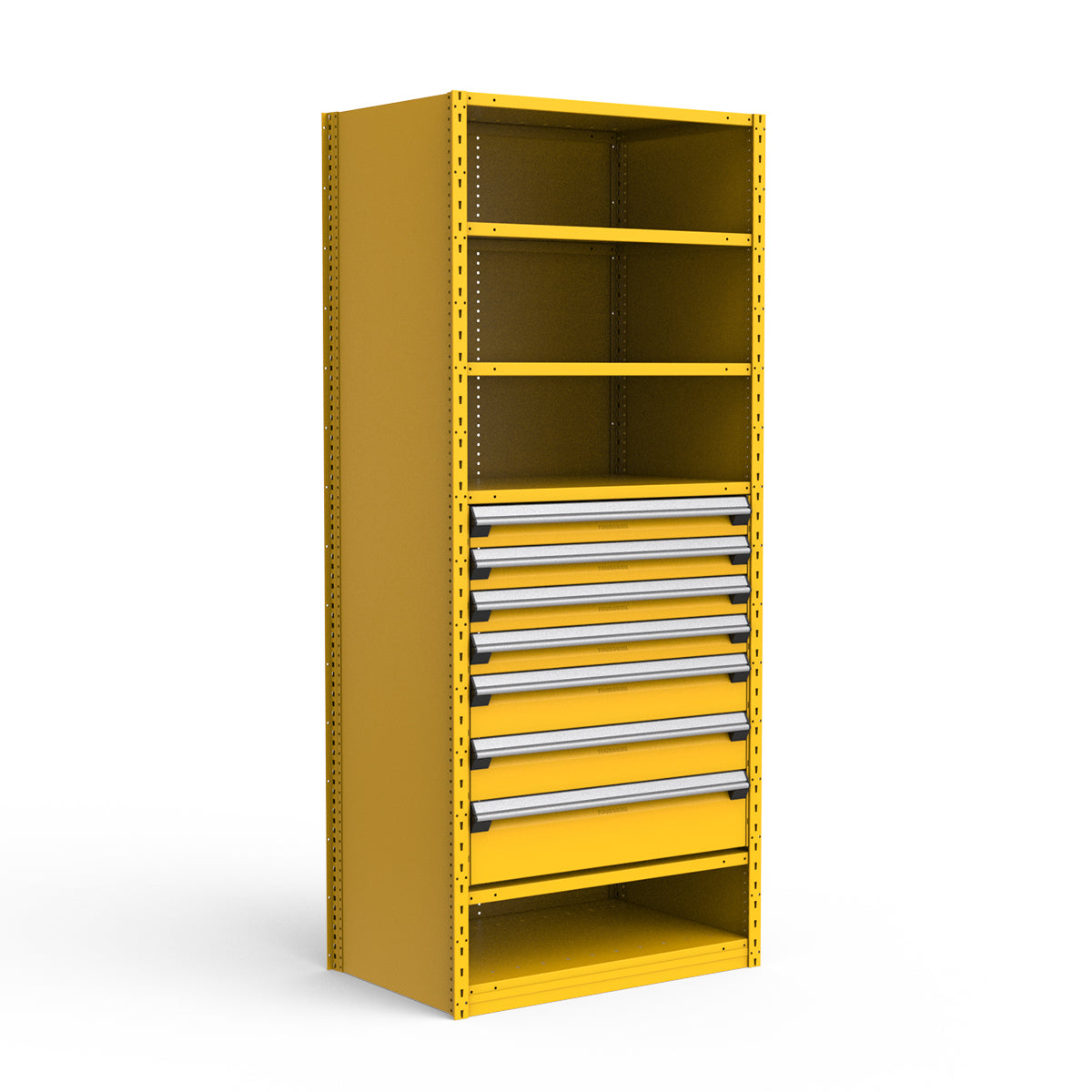 Shelving with Drawers - 36"H Drawer Bank - 7 drawers (Starter)