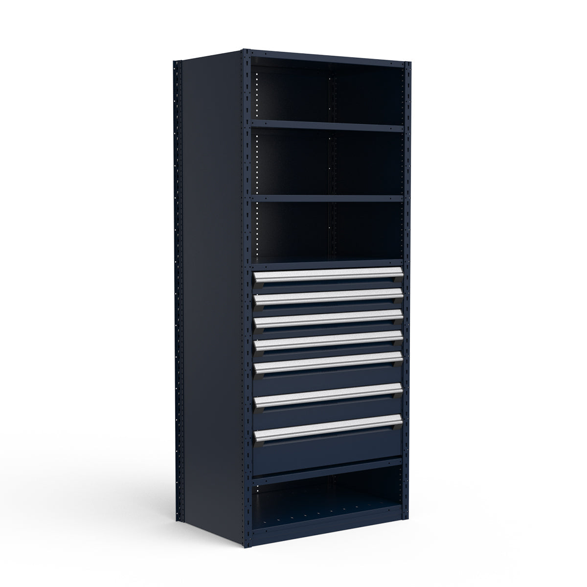 Shelving with Drawers - 36"H Drawer Bank - 7 drawers (Starter)