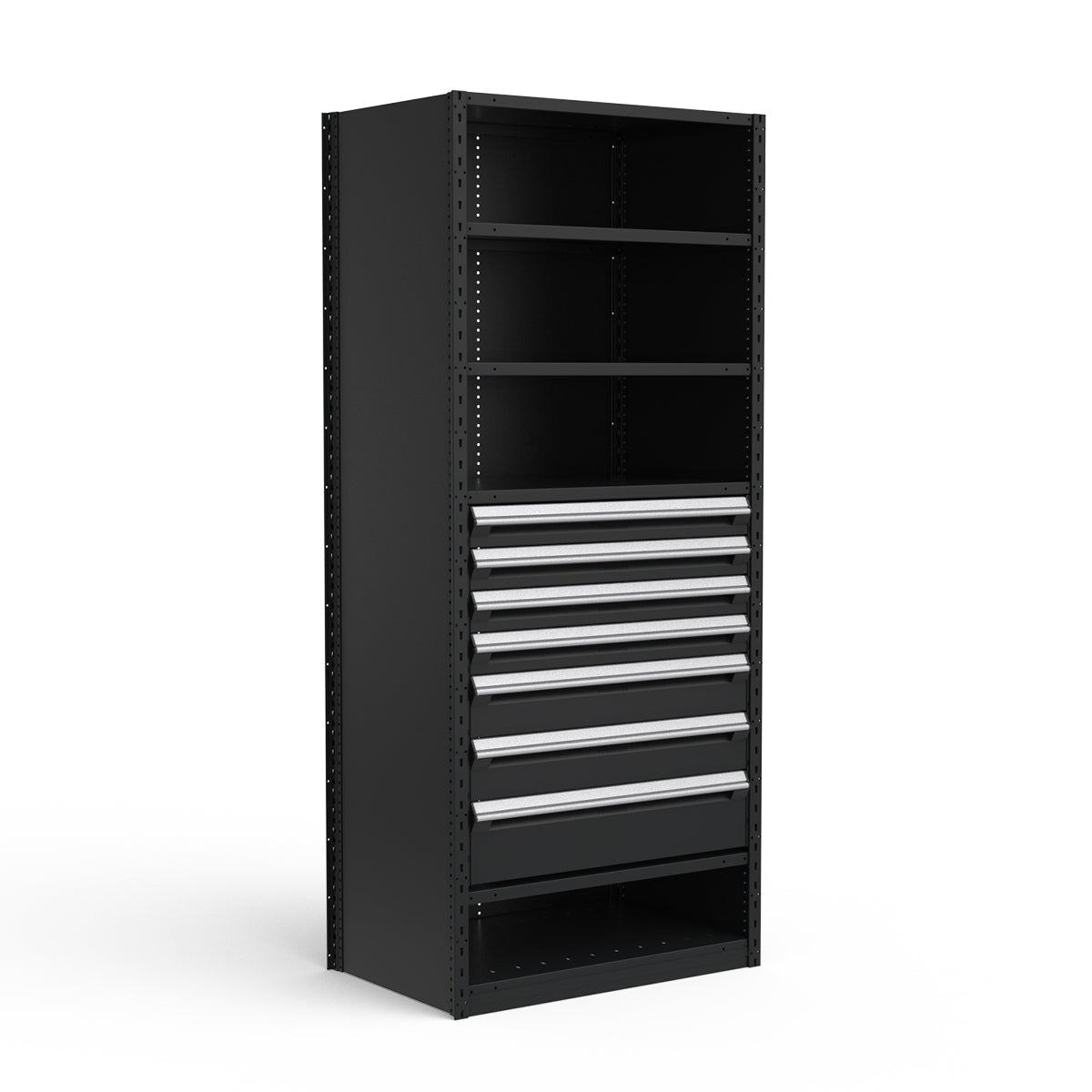 Shelving with Drawers - 36"H Drawer Bank - 7 drawers (Starter)