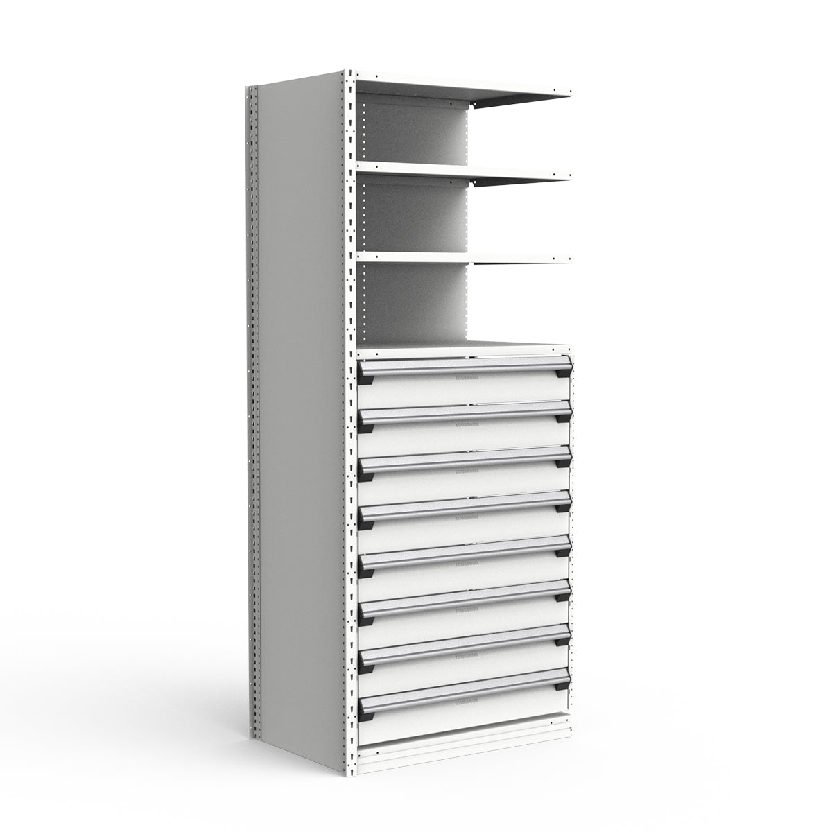 Shelving with Drawers - 48"H Drawer Bank - 8 drawers (Add-On)