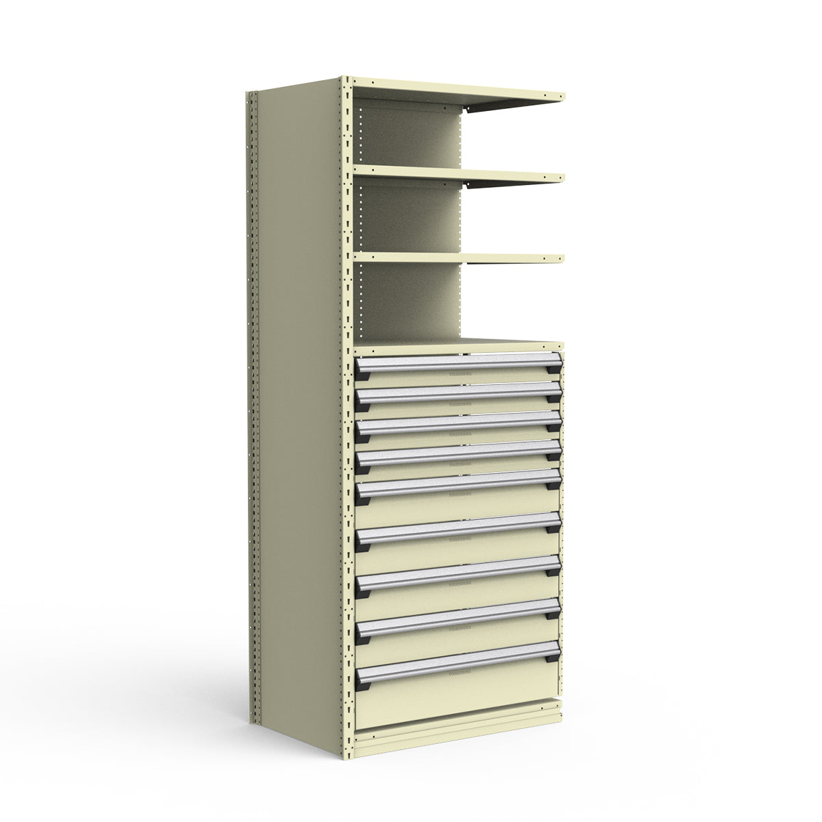 Shelving with Drawers - 48"H Drawer Bank - 9 drawers (Add-On)