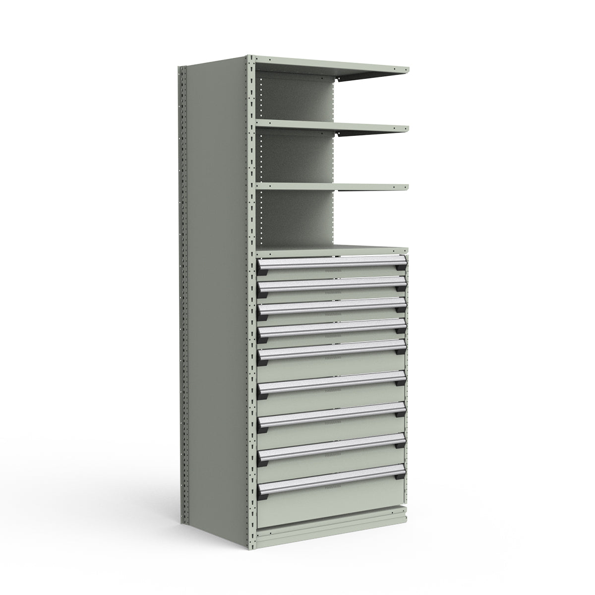 Shelving with Drawers - 48"H Drawer Bank - 9 drawers (Add-On)
