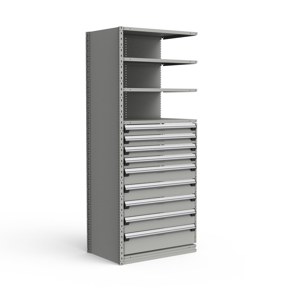 Shelving with Drawers - 48"H Drawer Bank - 9 drawers (Add-On)