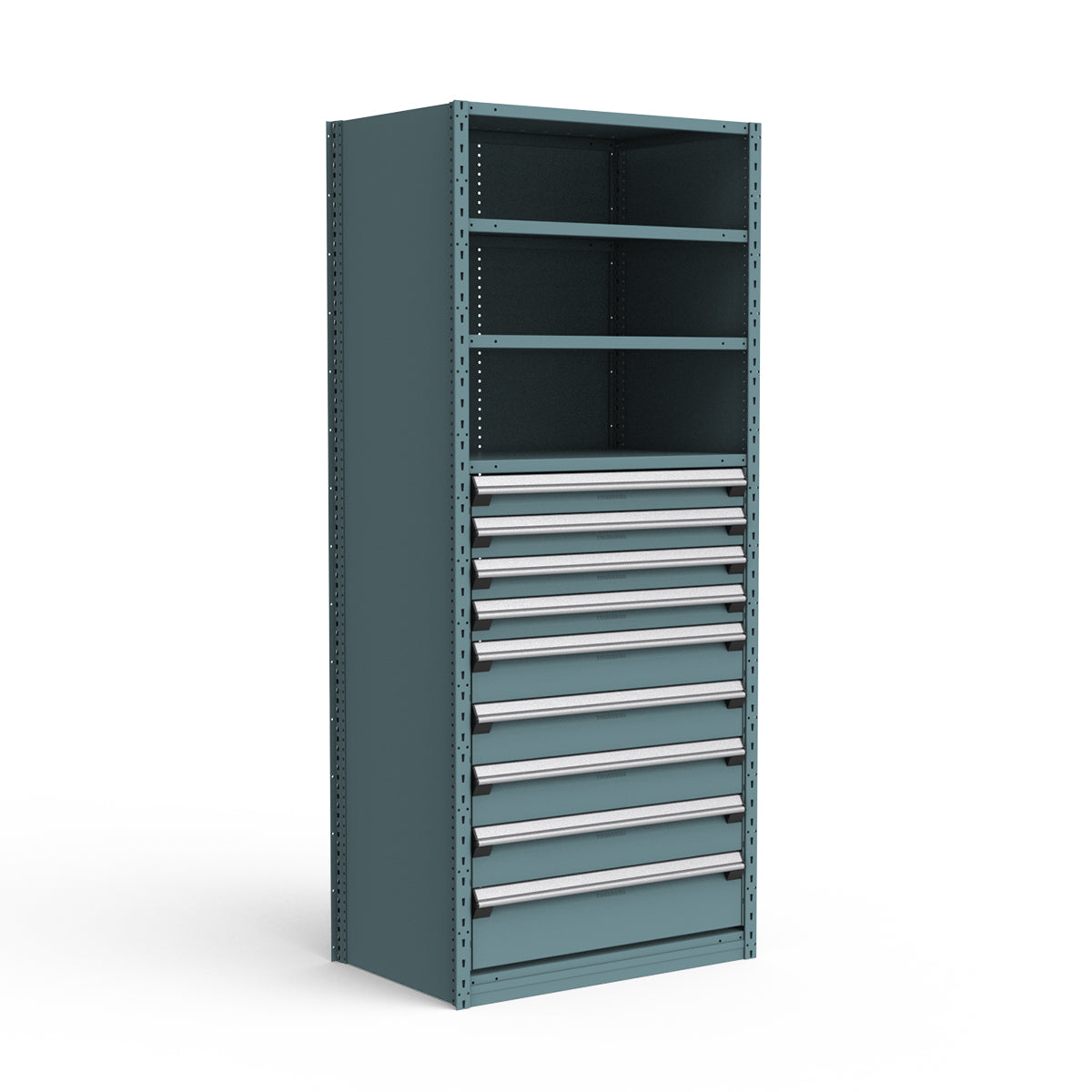 Shelving with Drawers - 48"H Drawer Bank - 9 drawers (Starter)