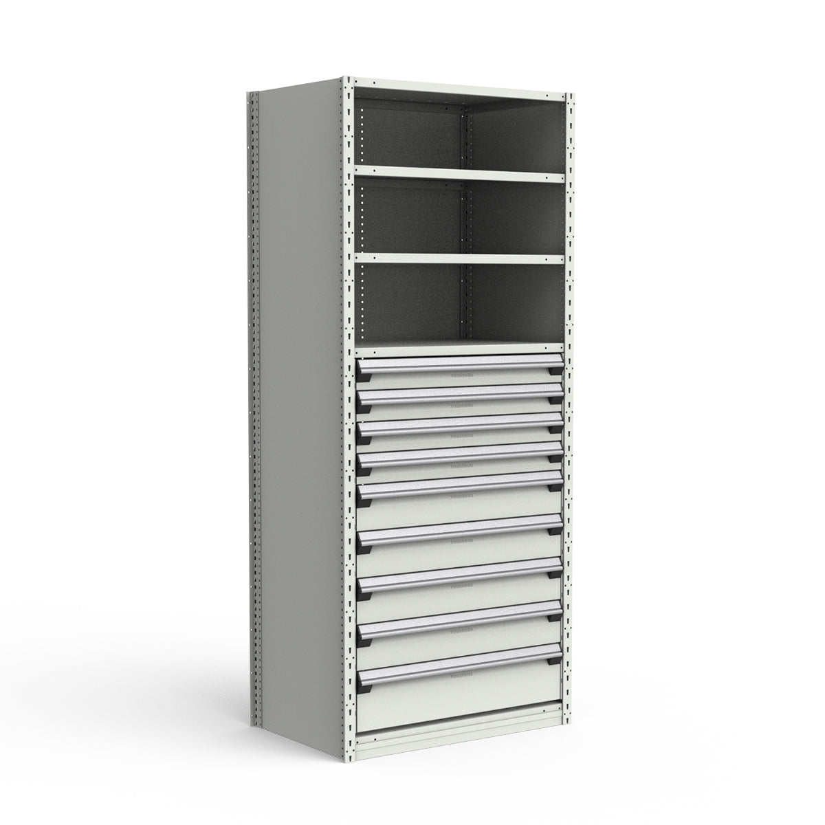 Shelving with Drawers - 48"H Drawer Bank - 9 drawers (Starter)