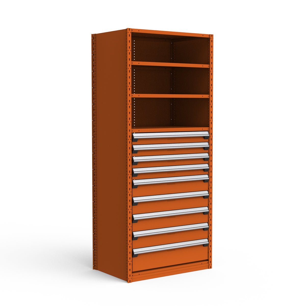 Shelving with Drawers - 48"H Drawer Bank - 9 drawers (Starter)