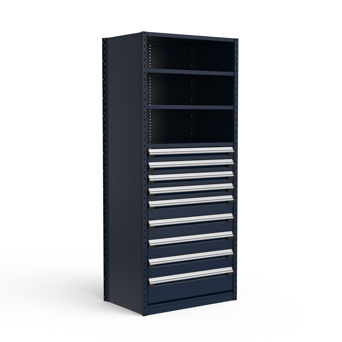 Shelving with Drawers - 48"H Drawer Bank - 9 drawers (Starter)