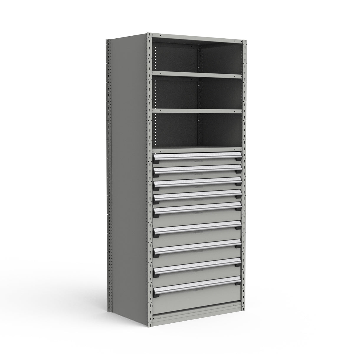 Shelving with Drawers - 48"H Drawer Bank - 9 drawers (Starter)