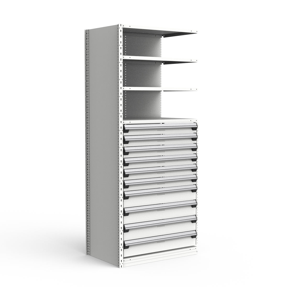 Shelving with Drawers - 48"H Drawer Bank - 10 drawers (Add-On)