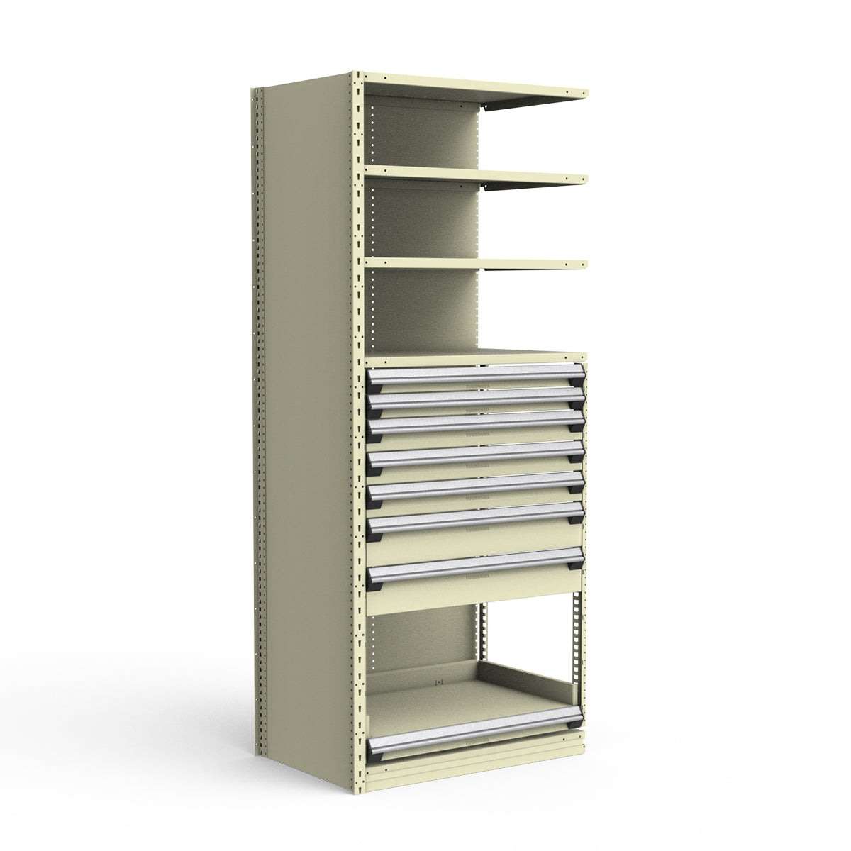 Shelving with Drawers - 48"H Drawer Bank - 7 drawers (Add-On)