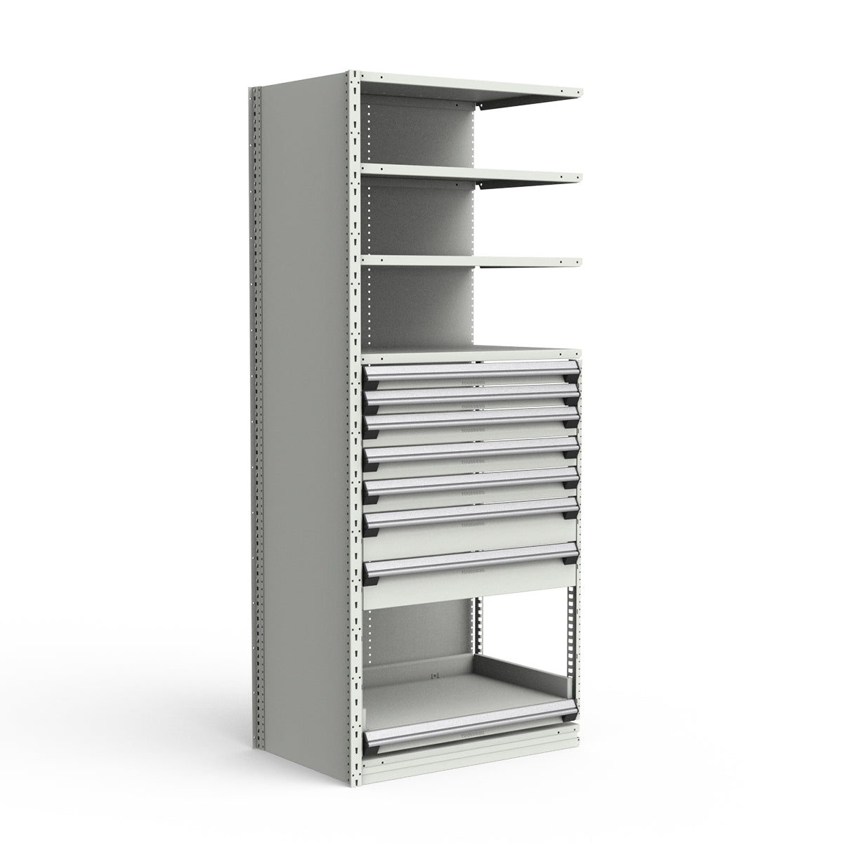 Shelving with Drawers - 48"H Drawer Bank - 7 drawers (Add-On)