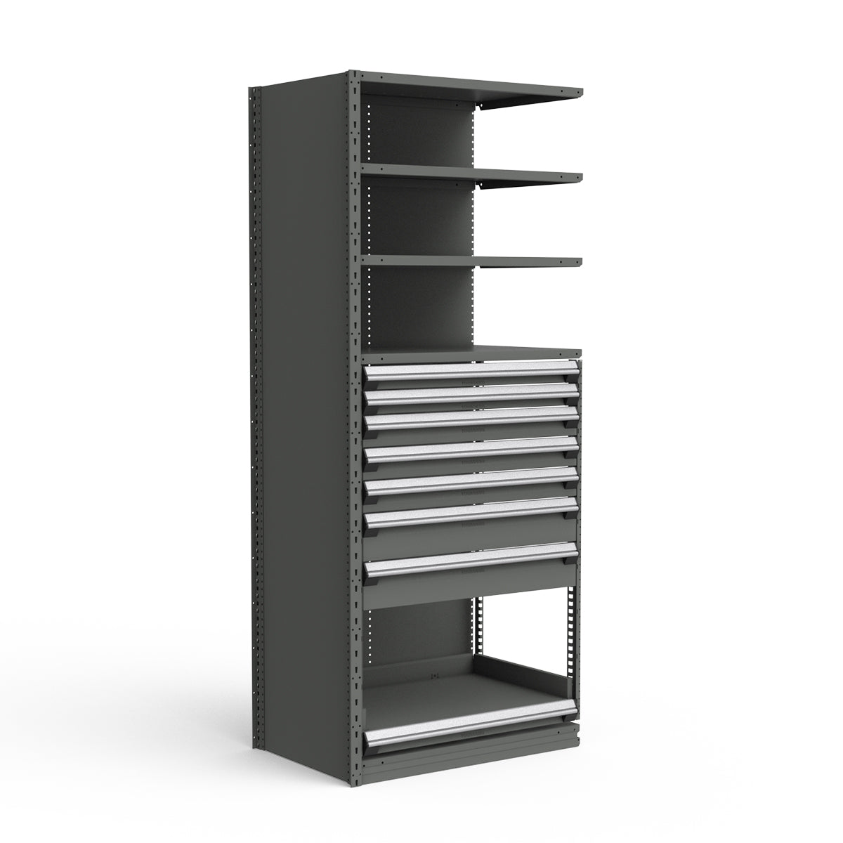 Shelving with Drawers - 48"H Drawer Bank - 7 drawers (Add-On)