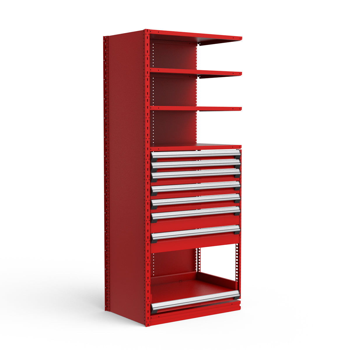 Shelving with Drawers - 48"H Drawer Bank - 7 drawers (Add-On)