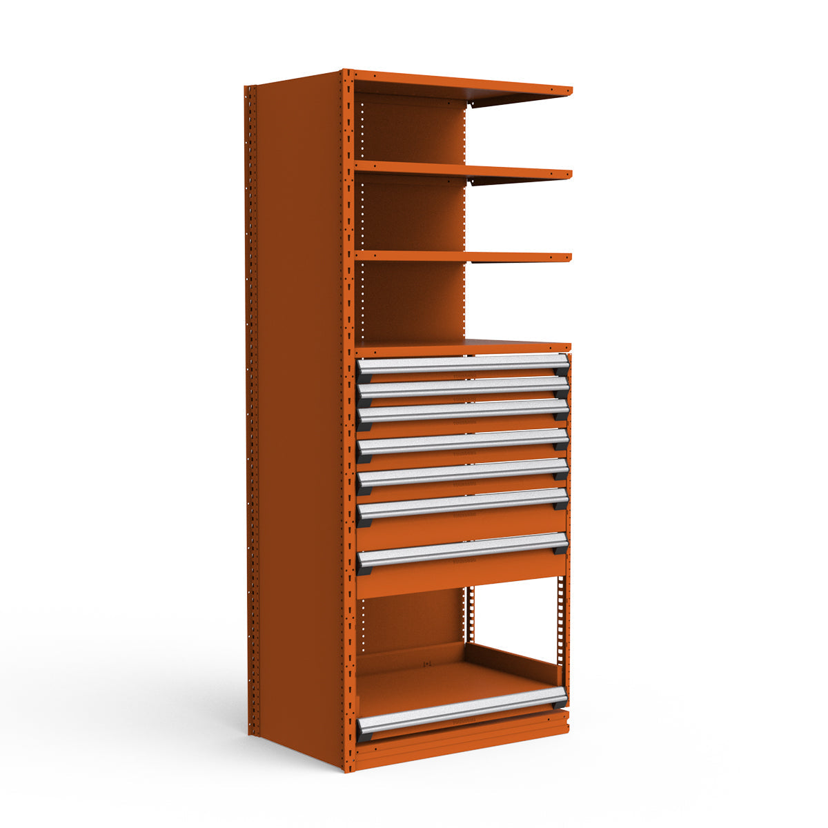Shelving with Drawers - 48"H Drawer Bank - 7 drawers (Add-On)