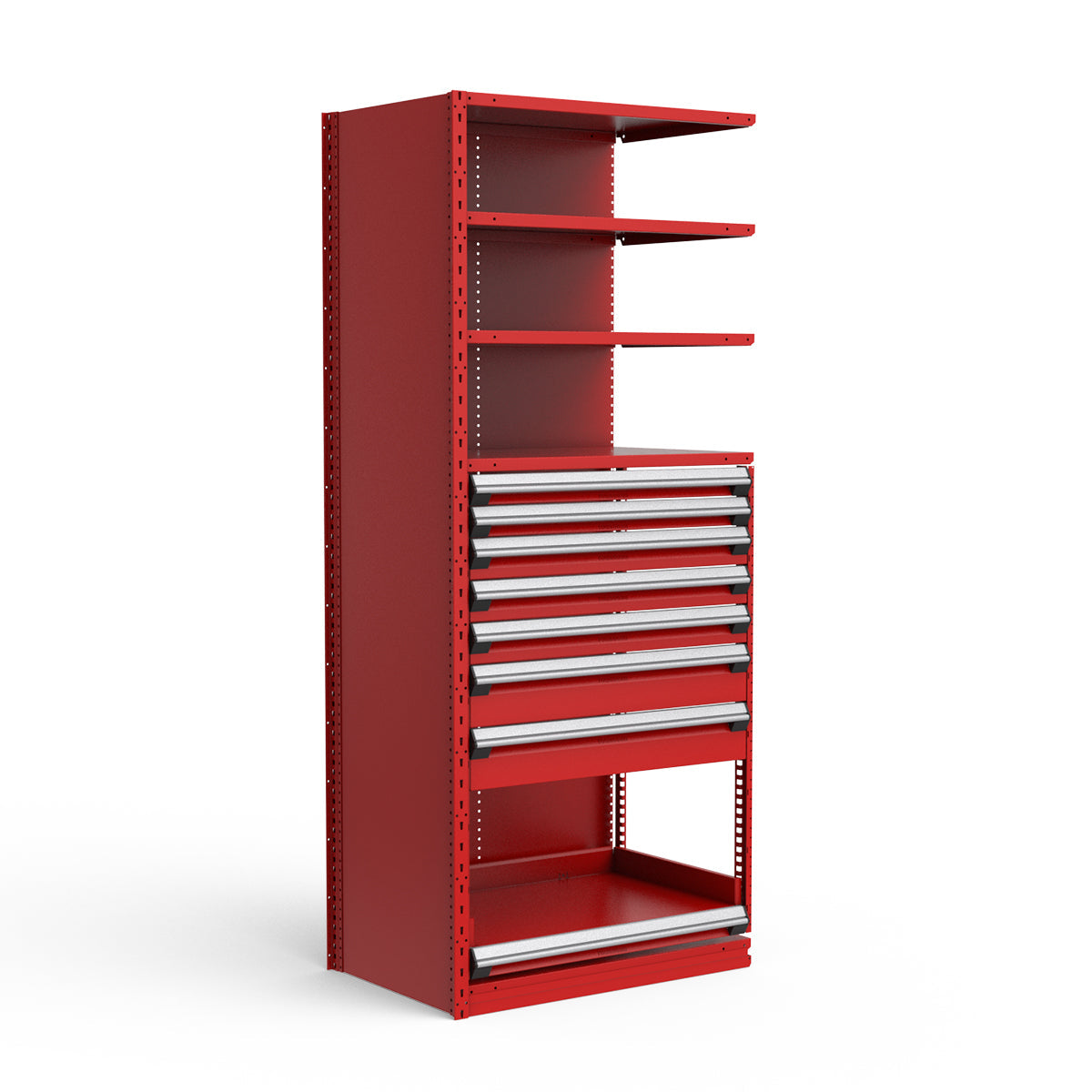 Shelving with Drawers - 48"H Drawer Bank - 7 drawers (Add-On)