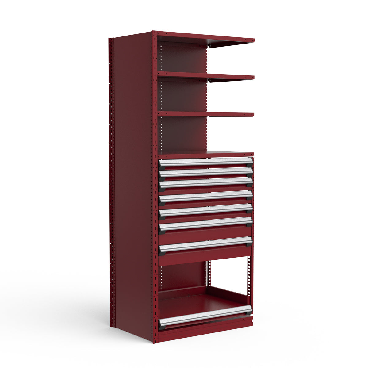 Shelving with Drawers - 48"H Drawer Bank - 7 drawers (Add-On)
