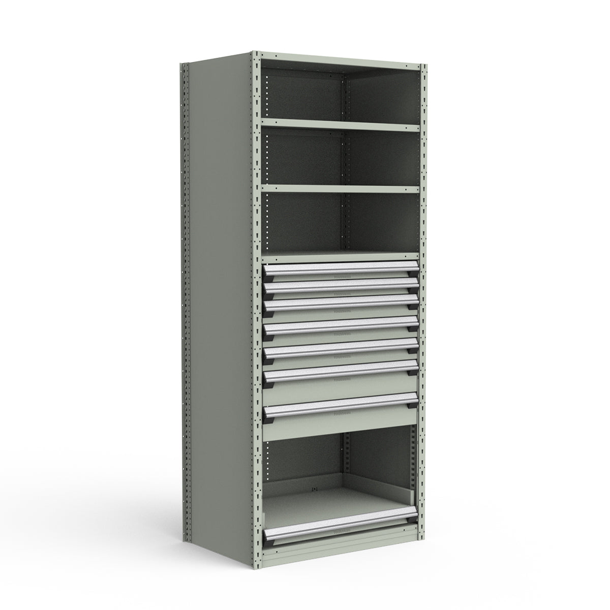 Shelving with Drawers - 48"H Drawer Bank - 7 drawers (Starter)