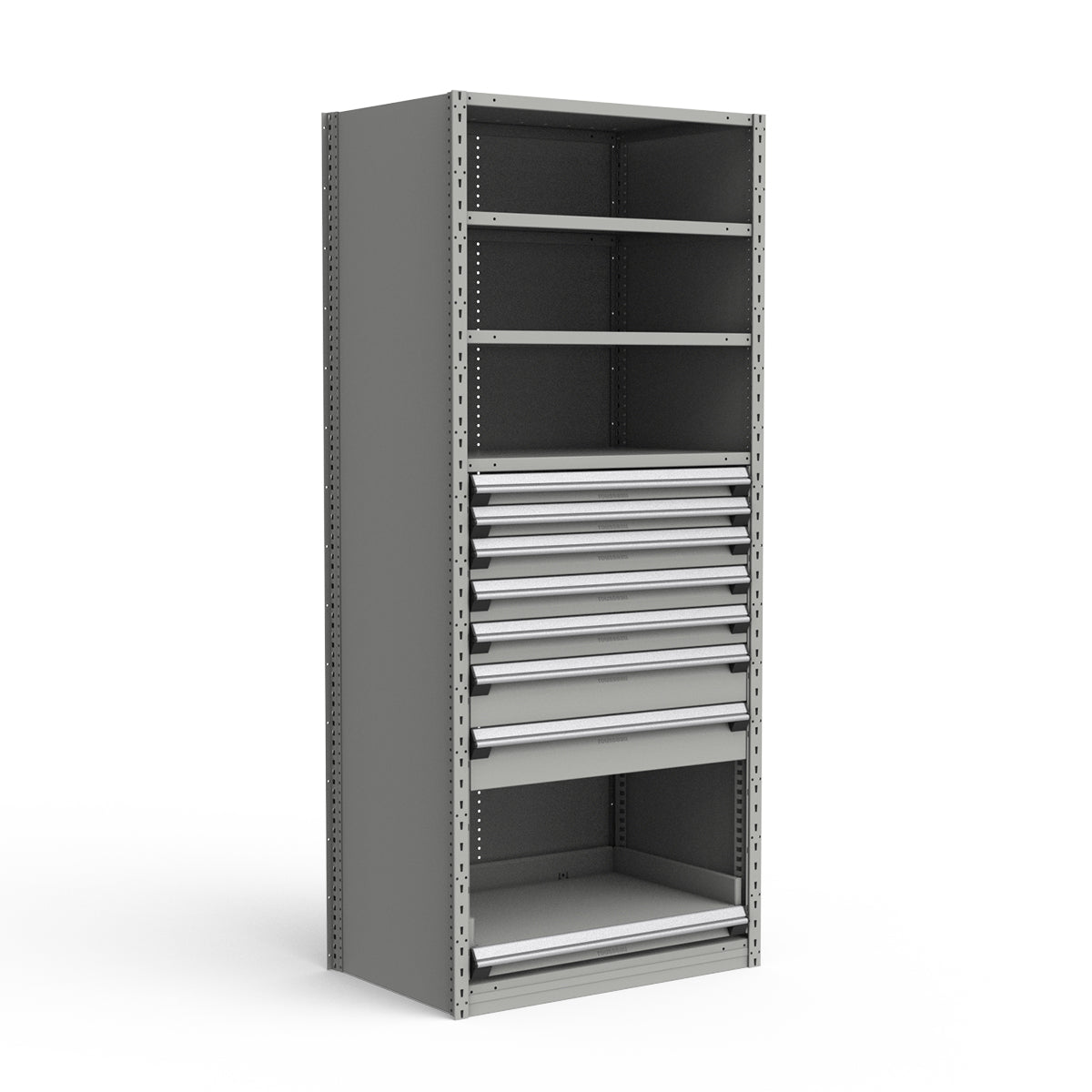 Shelving with Drawers - 48"H Drawer Bank - 7 drawers (Starter)