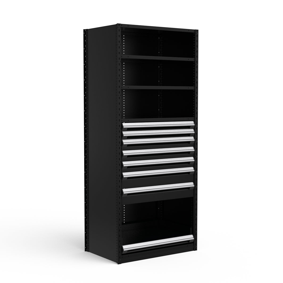 Shelving with Drawers - 48"H Drawer Bank - 7 drawers (Starter)