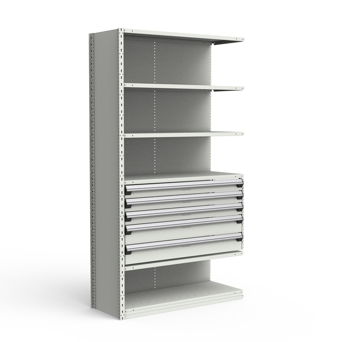 Shelving with Drawers - 24"H Drawer Bank - 5 drawers (Add-On)