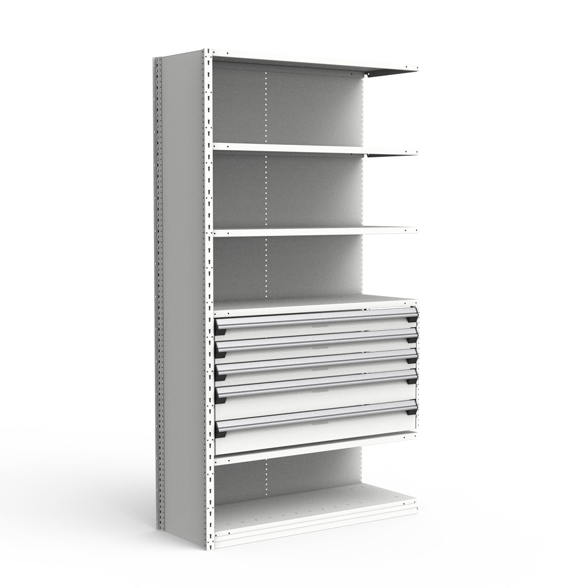 Shelving with Drawers - 24"H Drawer Bank - 5 drawers (Add-On)