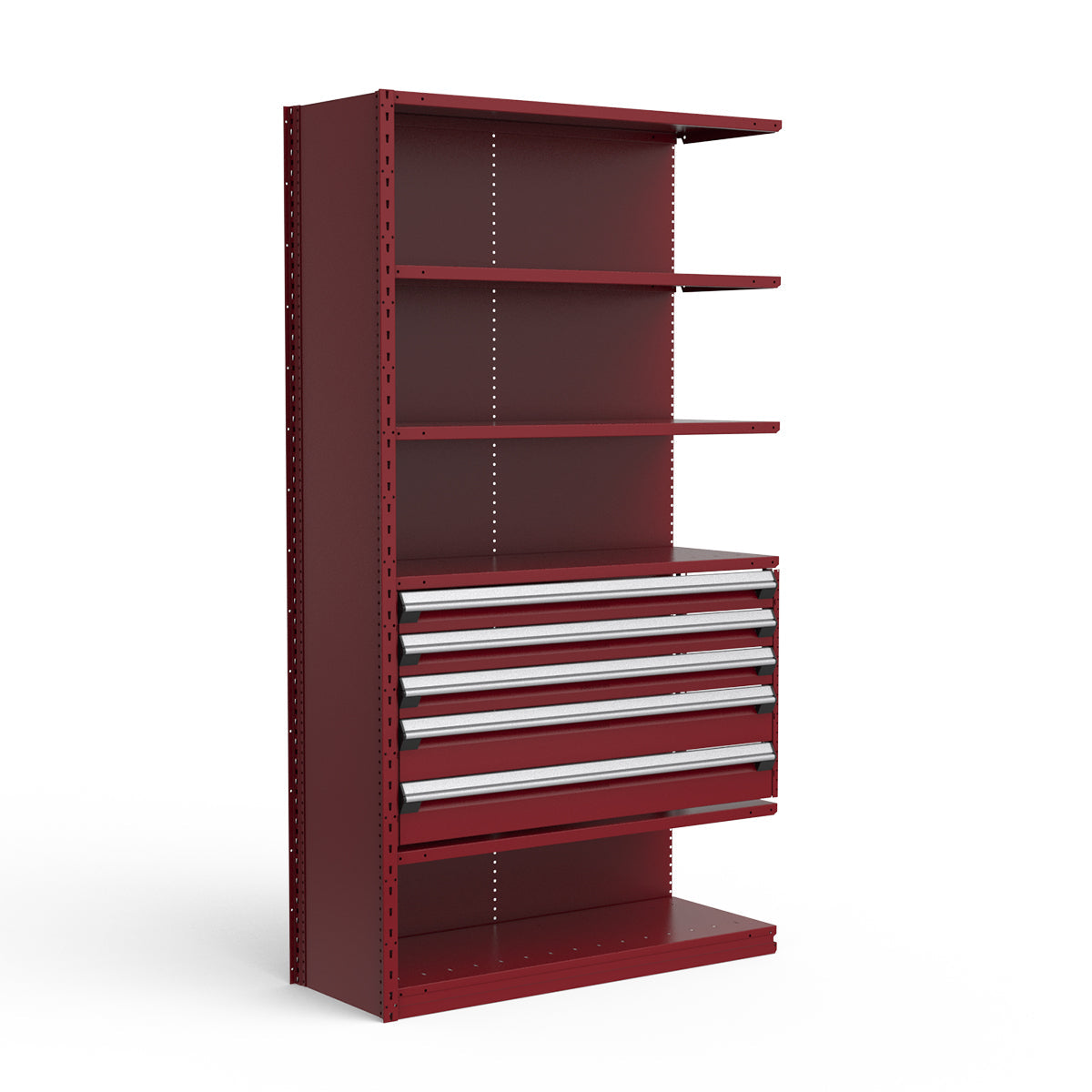 Shelving with Drawers - 24"H Drawer Bank - 5 drawers (Add-On)