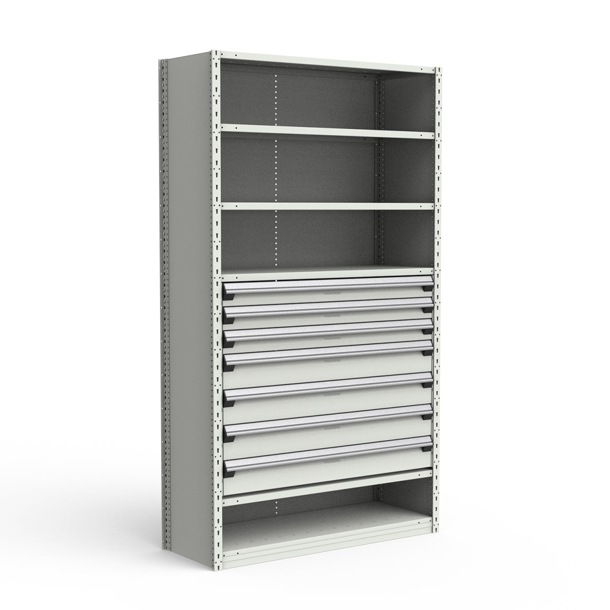 Shelving with Drawers - 36"H Drawer Bank - 7 drawers (Starter)