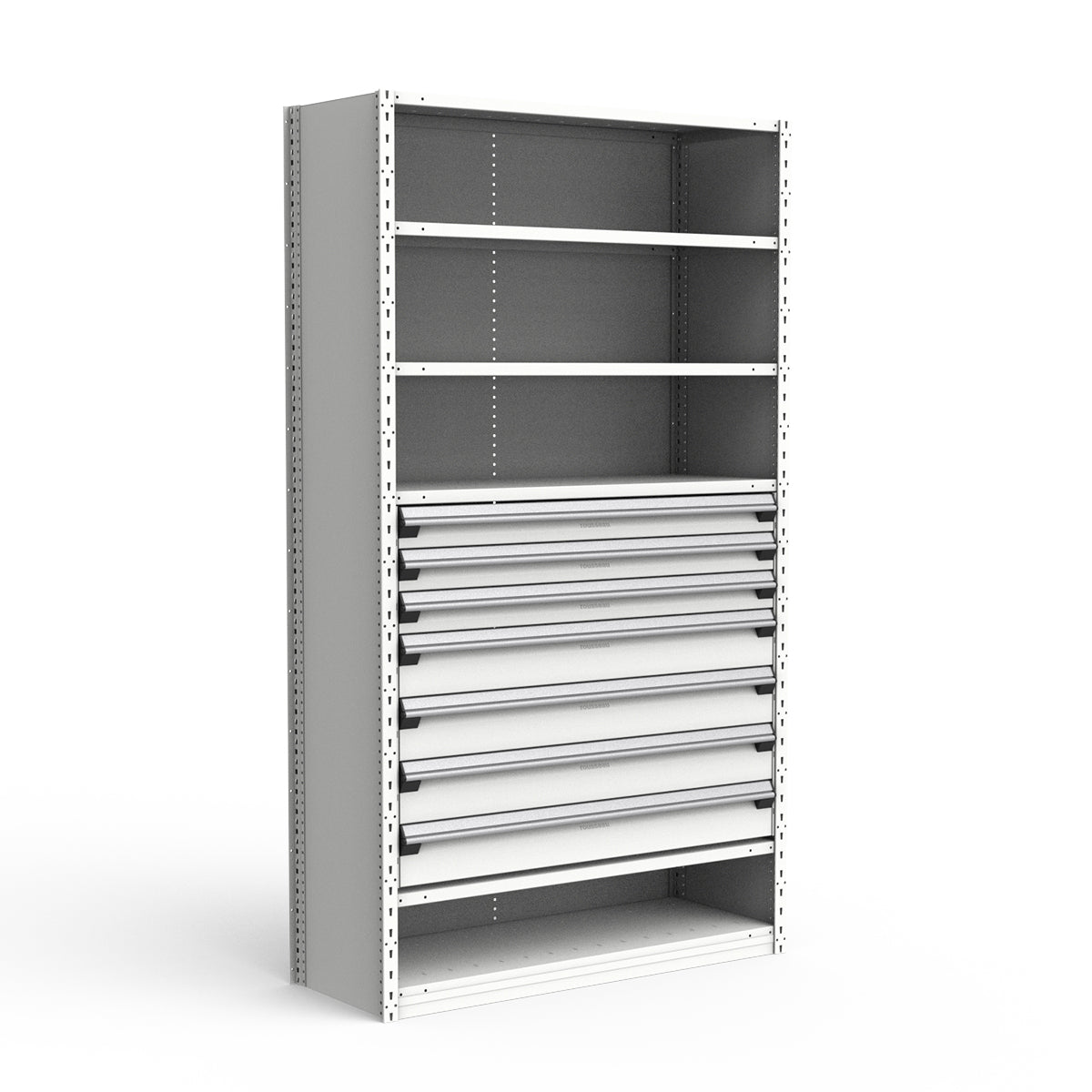 Shelving with Drawers - 36"H Drawer Bank - 7 drawers (Starter)