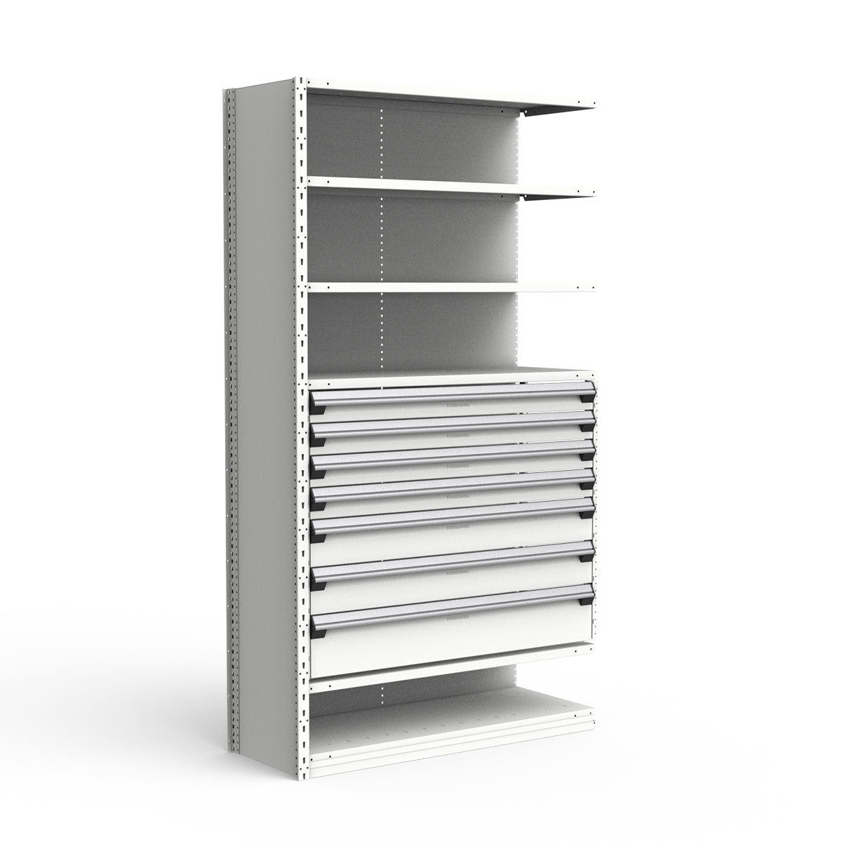 Shelving with Drawers - 36"H Drawer Bank - 7 drawers (Add-On)