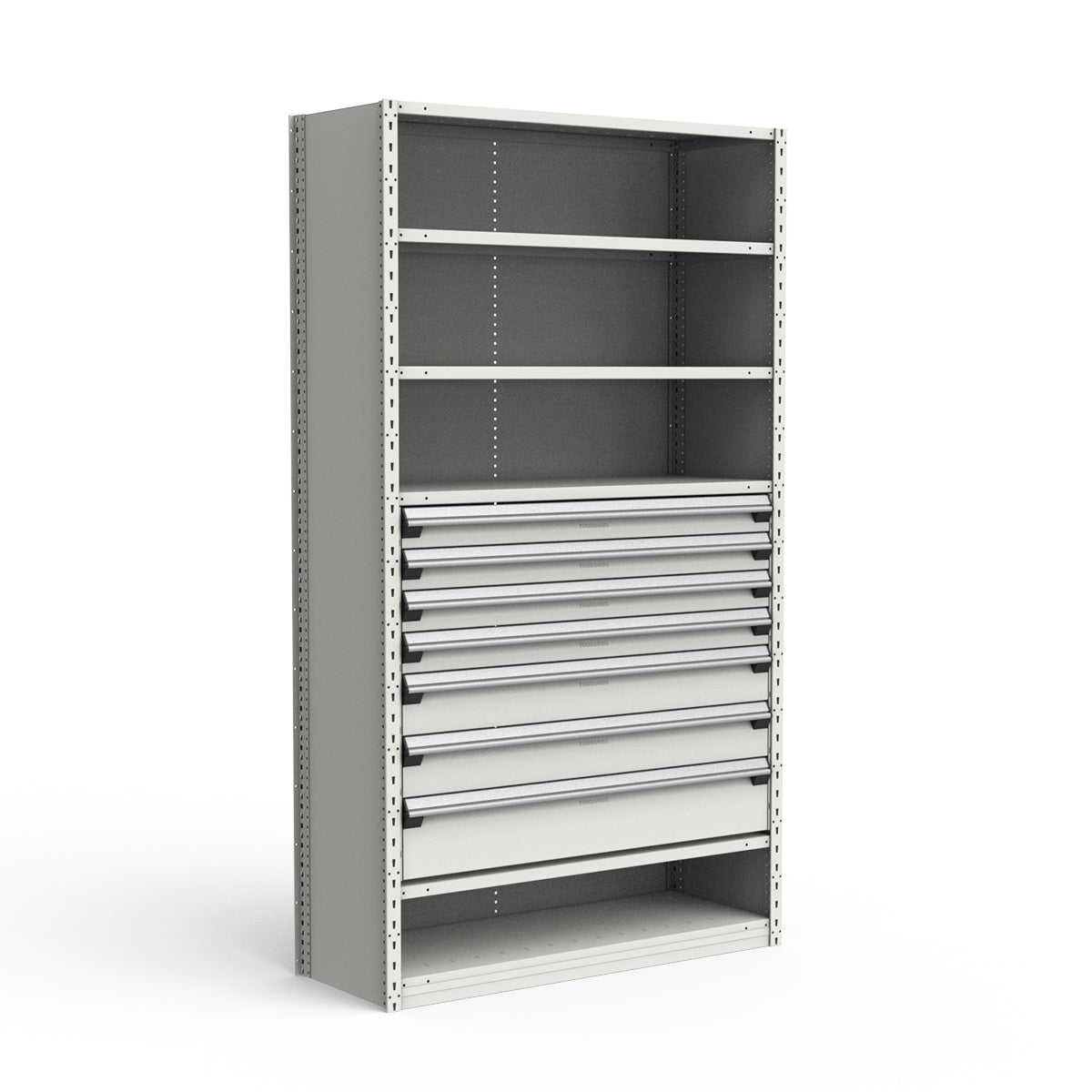 Shelving with Drawers - 36"H Drawer Bank - 7 drawers (Starter)