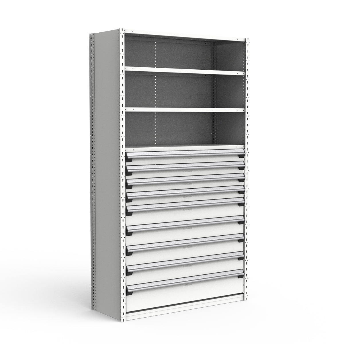 Shelving with Drawers - 48"H Drawer Bank - 9 drawers (Starter)