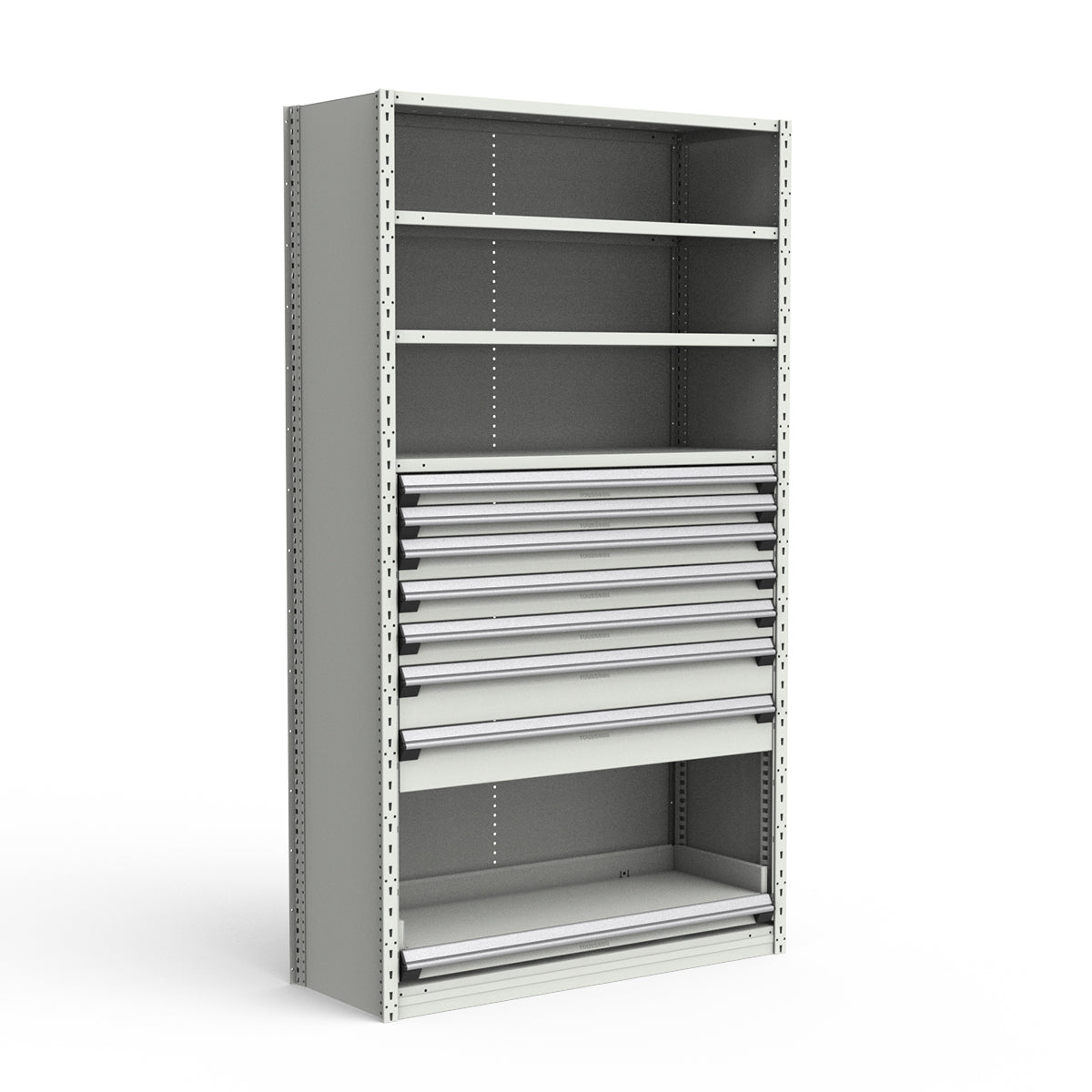 Shelving with Drawers - 48"H Drawer Bank - 7 drawers (Starter)