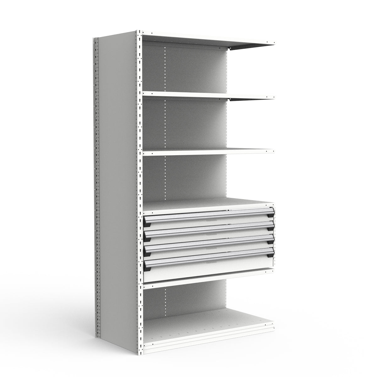 Shelving with Drawers - 18"H Drawer Bank - 4 drawers (Add-On)