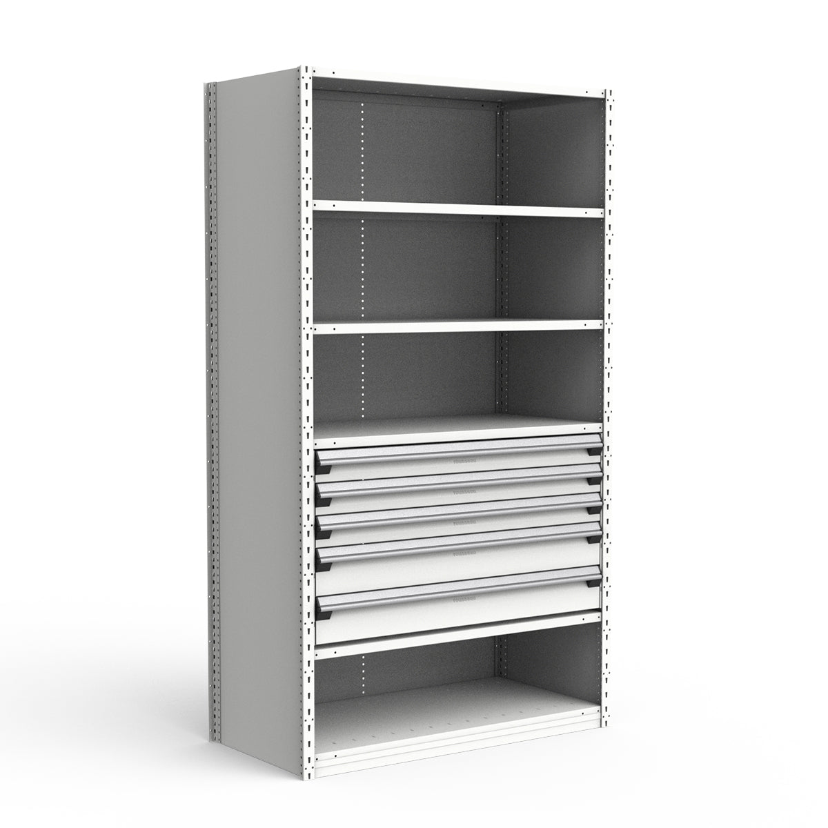 Shelving with Drawers - 24"H Drawer Bank - 5 drawers (Starter)