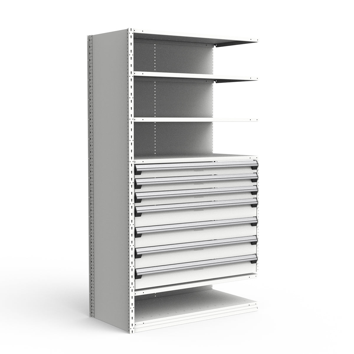 Shelving with Drawers - 36"H Drawer Bank - 7 drawers (Add-On)