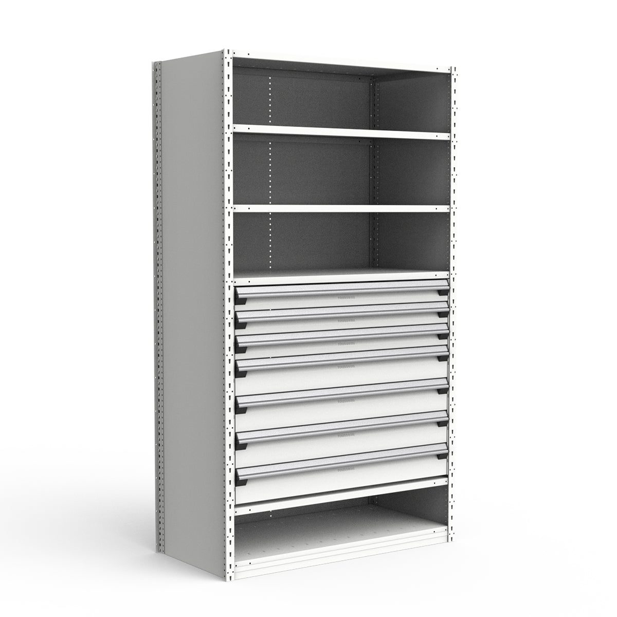 Shelving with Drawers - 36"H Drawer Bank - 7 drawers (Starter)